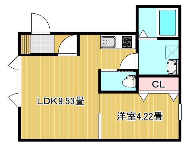 グラッド(1LDK/1階)の間取り写真