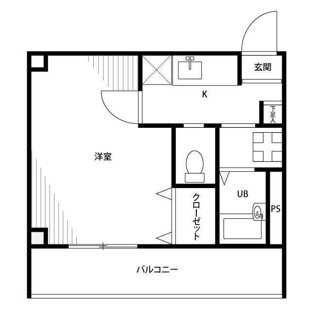 アンプルールフェール川口II(1K/2階)の間取り写真