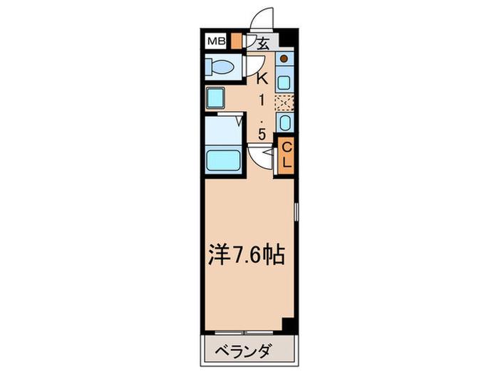 セントラルハイツ大曽根(1K/2階)の間取り写真