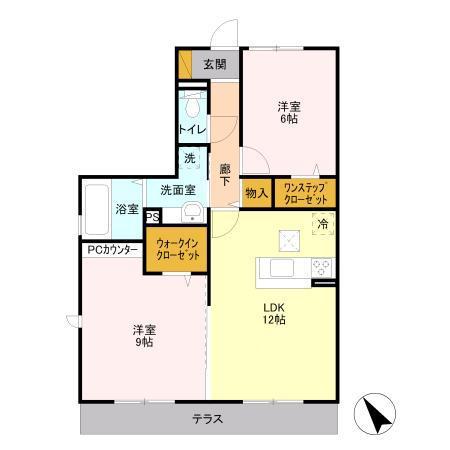 エスポワールソレーユ(2LDK/1階)の間取り写真