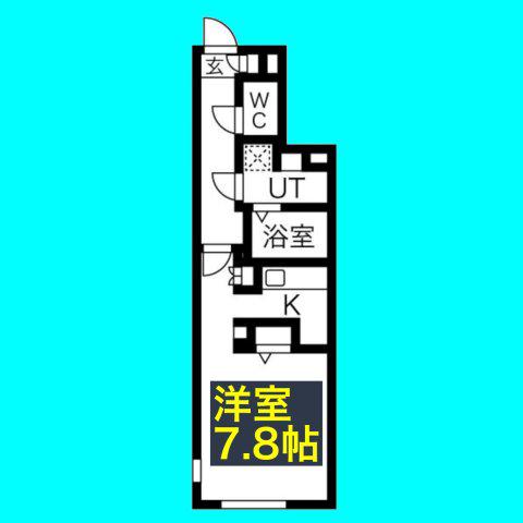 クレストタップ大曽根(1K/1階)の間取り写真