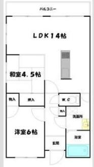 ヌーベルバーグイヌイ(2LDK/4階)の間取り写真