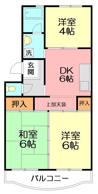 コートヴィレッジ(3DK/3階)の間取り写真
