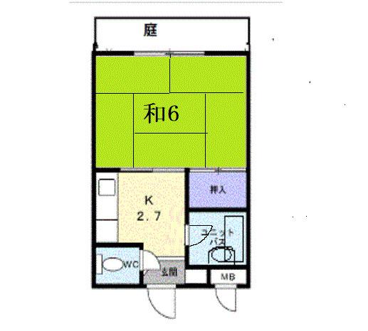 八坂マンション(1K/1階)の間取り写真