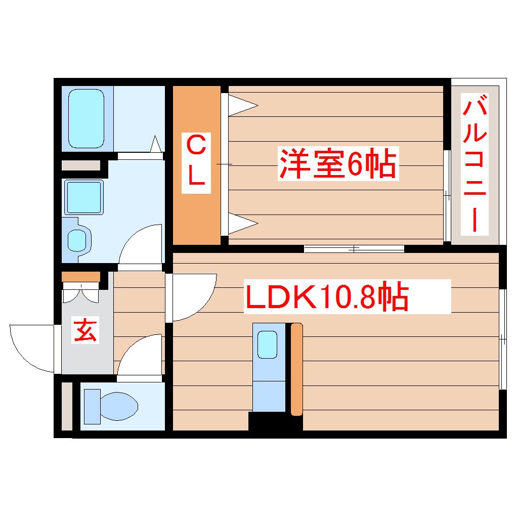 シルフソア(1LDK/1階)の間取り写真