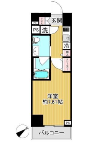 ドルチェ東京押上ツインズ弐番館(1K/6階)の間取り写真