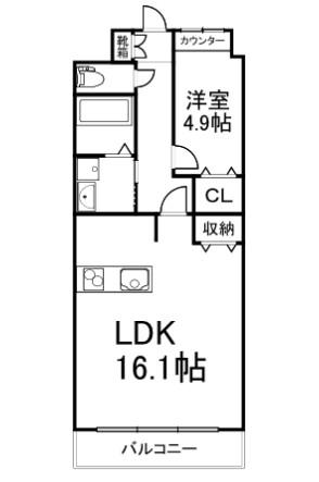 ヤマノテ プラッツ(1LDK/1階)の間取り写真