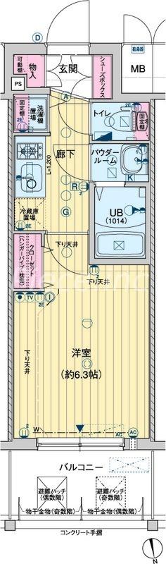 レオンコンフォート京橋(1K/5階)の間取り写真