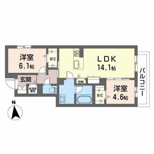 シエロ アズール(2LDK/2階)の間取り写真