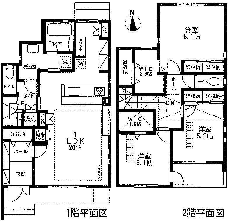 フィカーサ上中里(3LDK/1階)の間取り写真