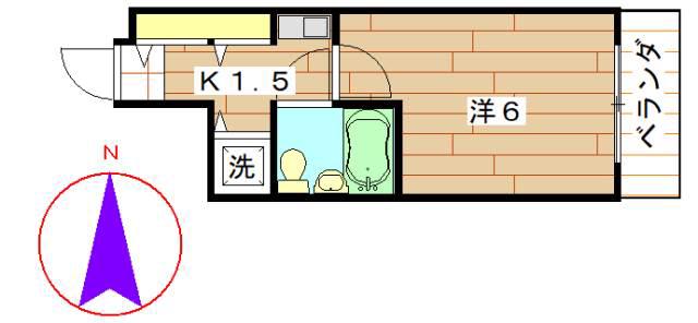 ライオンズプラザ本蓮沼(1K/2階)の間取り写真