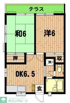 コーポラス羽沢(2DK/2階)の間取り写真