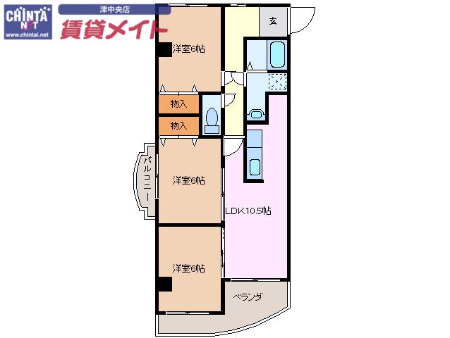 センチュリーヒルズ(3LDK/3階)の間取り写真