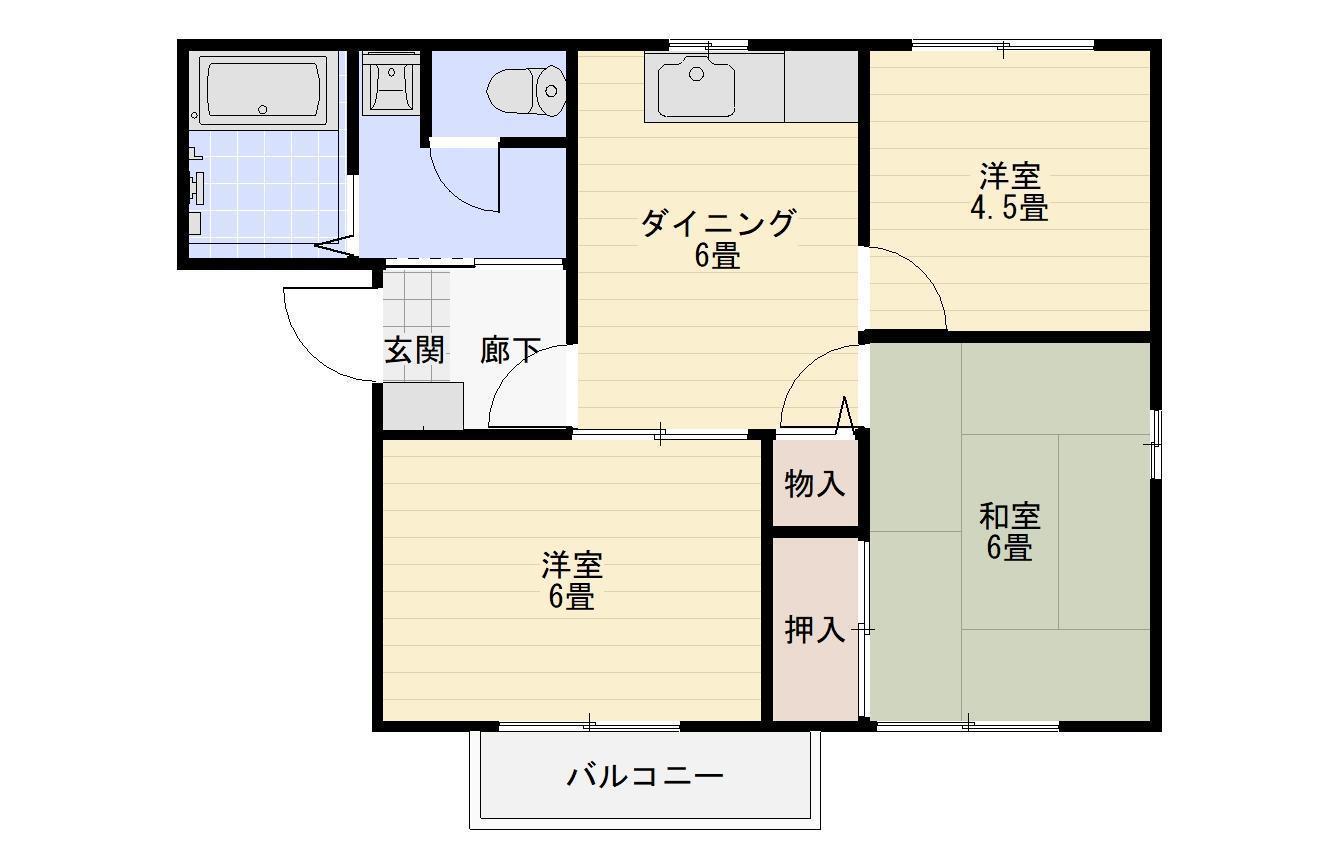 FIESTA(3DK/1階)の間取り写真