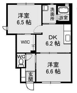 モダンヴィレッジ A・B・C・D棟(2DK/1階)の間取り写真