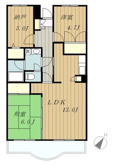グランドヒル(3LDK/6階)の間取り写真