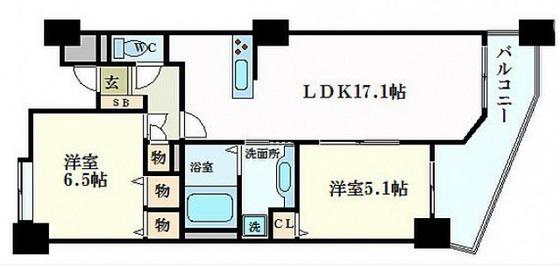 ザ・パークハウス広島駅前通(2LDK/2階)の間取り写真