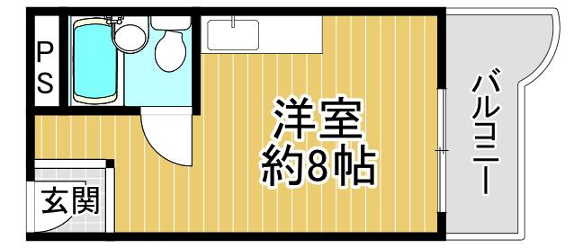 ハイツ富士(ワンルーム/2階)の間取り写真