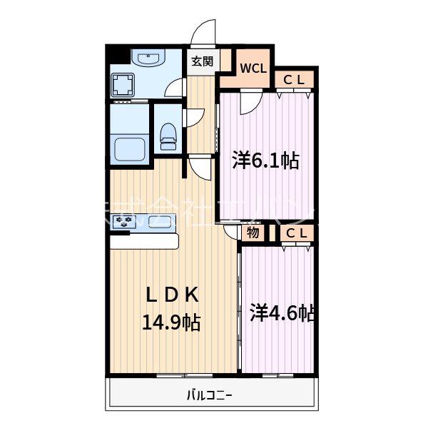 CALM RESIDENCE PROLOGUE(3LDK/2階)の間取り写真