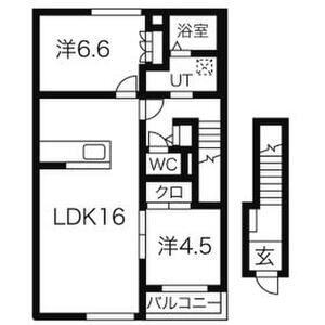 プロシード(2LDK/2階)の間取り写真