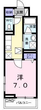 ヌーベル中浦和(1K/3階)の間取り写真