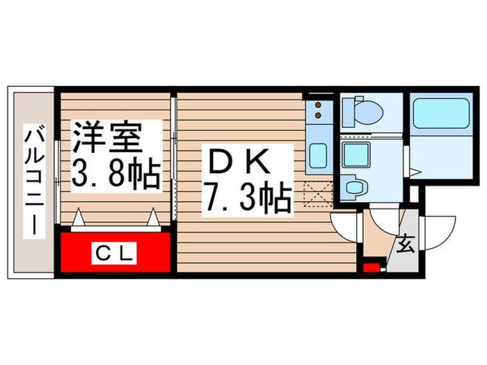 SK八潮(1DK/2階)の間取り写真