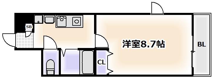 トラスト王子町(1K/2階)の間取り写真