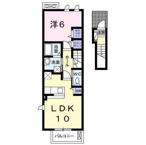 エスペランサ(1LDK/2階)の間取り写真