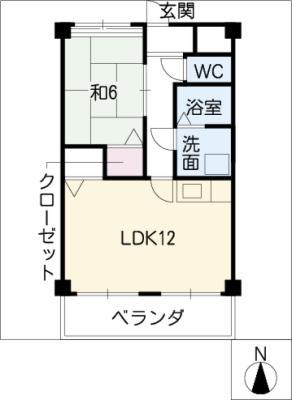 リヴェールチエ(1LDK/5階)の間取り写真