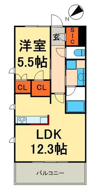 パークフラッツ浅草橋(1LDK/8階)の間取り写真
