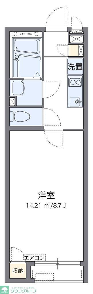 クレイノジュネス南栗原(1K/2階)の間取り写真