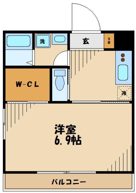 ニューアメニティ(1K/2階)の間取り写真
