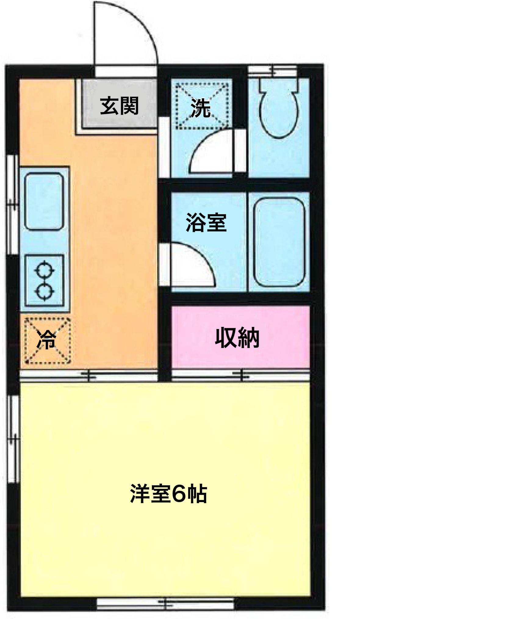 ココハイム(1K/2階)の間取り写真