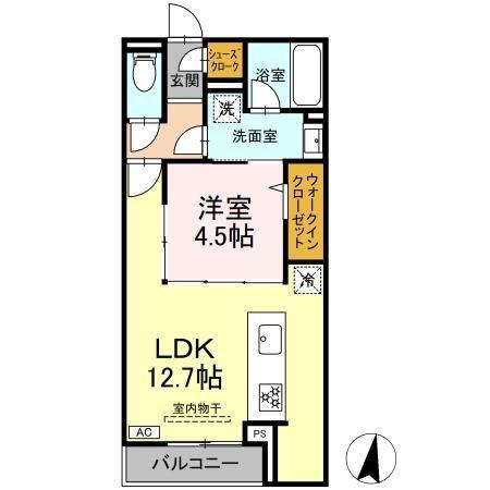 フォーティスMGH(1LDK/3階)の間取り写真