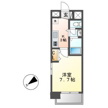 アルフィーレ新栄(1K/3階)の間取り写真