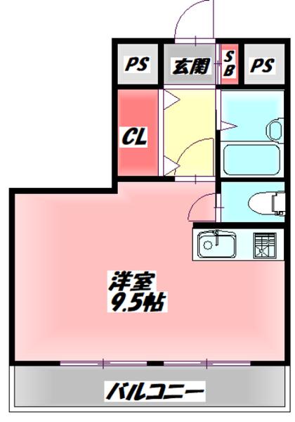 シャトー若杉(ワンルーム/8階)の間取り写真