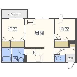 ブランシャール平岸3・8(2LDK/3階)の間取り写真