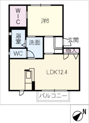 HOME LIKE 野ばら(1LDK/1階)の間取り写真