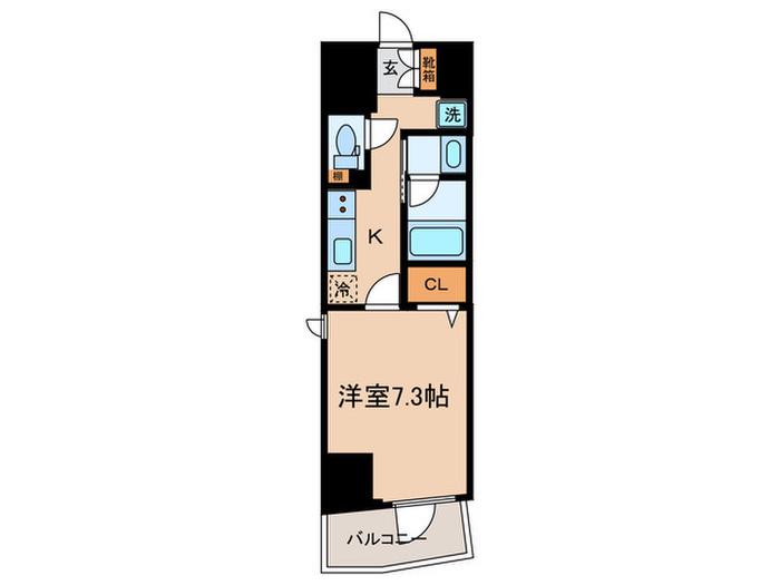ドゥーエ亀戸II(1K/11階)の間取り写真