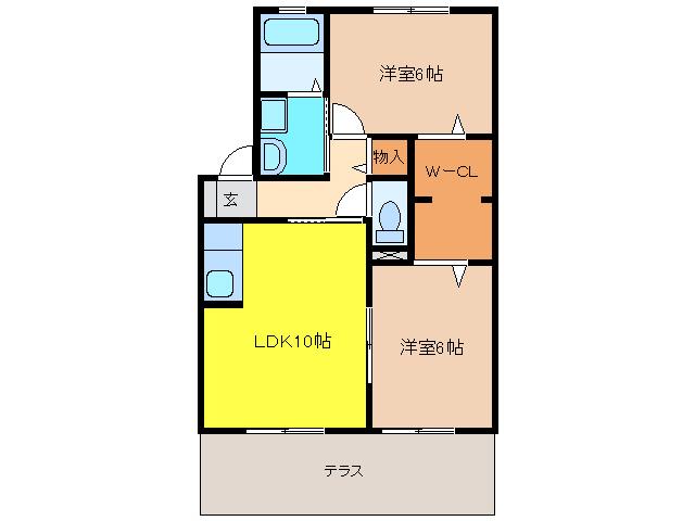 グリーンフィールド(2LDK/1階)の間取り写真