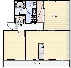 上島マンション(2LDK/1階)の間取り写真