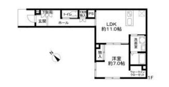 CLUSS(1LDK/1階)の間取り写真