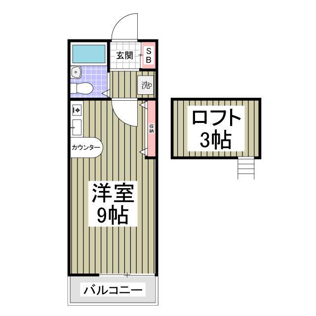 カーザソフィア(ワンルーム/1階)の間取り写真
