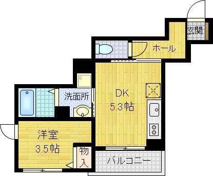 シャーメゾン住吉(1DK/2階)の間取り写真