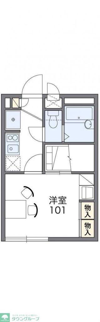 レオパレスメルベーユNS(1K/1階)の間取り写真