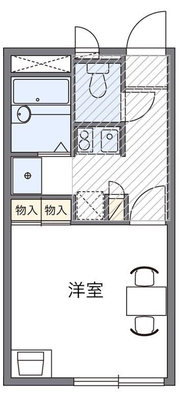 美勝園II(1K/1階)の間取り写真