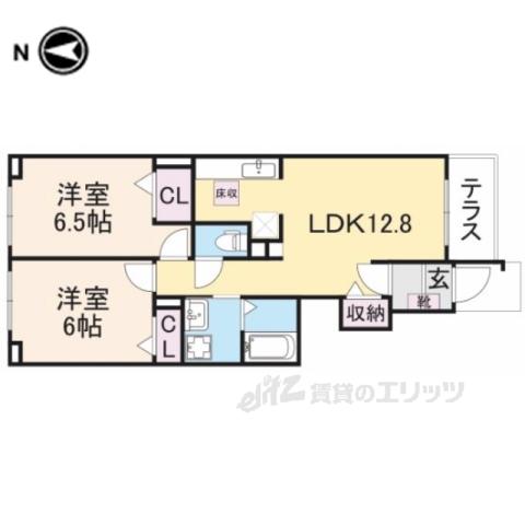 サンリット(2LDK/1階)の間取り写真