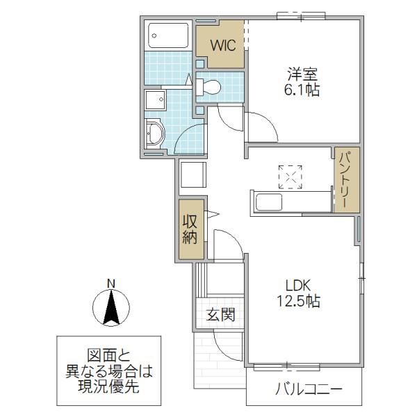LA LUCE.S.III(1LDK/1階)の間取り写真