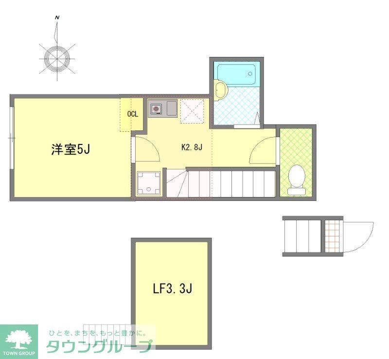 サザンロード国分寺(1K/2階)の間取り写真