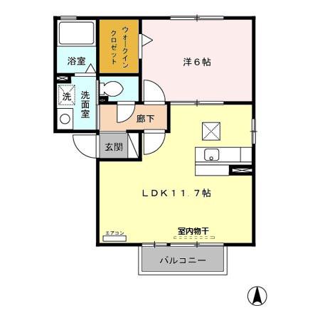 セピアコート(1LDK/1階)の間取り写真